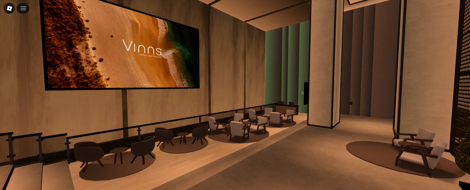Poolside restaurant seating area