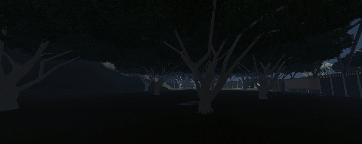 Forested scientific facility grounds