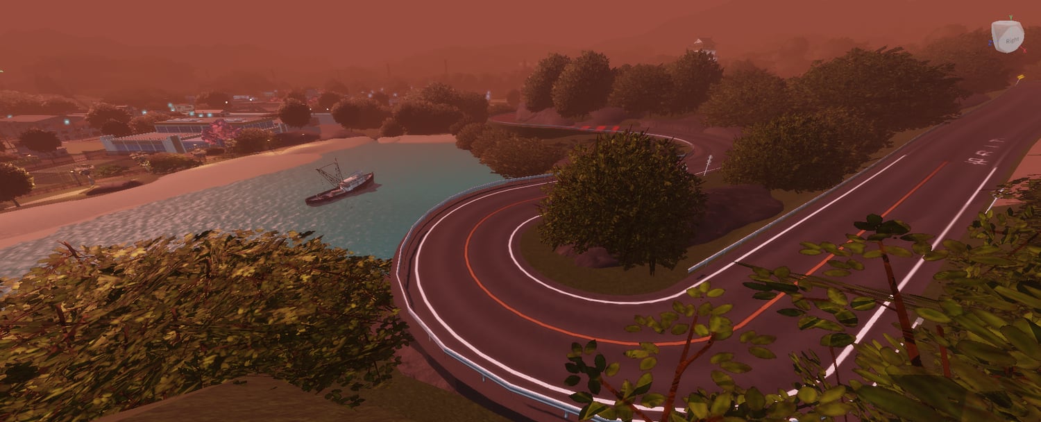 Scenic bridge and coastal race route