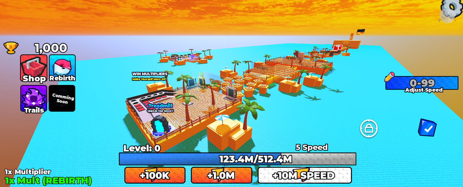 Rebirth and speed upgrade simulator systems