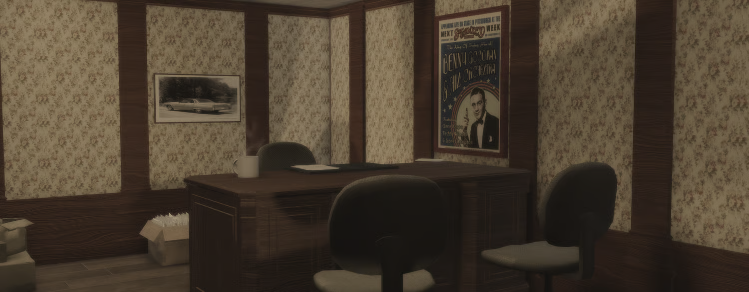 Second-floor lounge with poker table and chairs