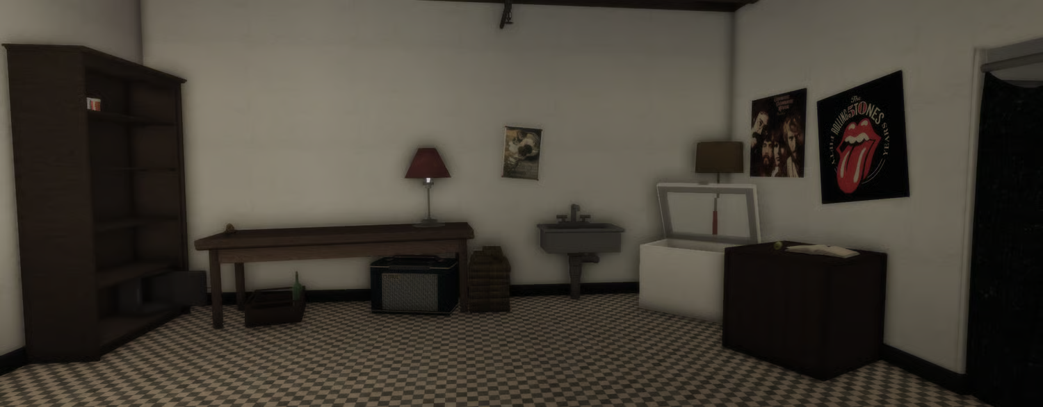 Staff office with desk chair and decorations