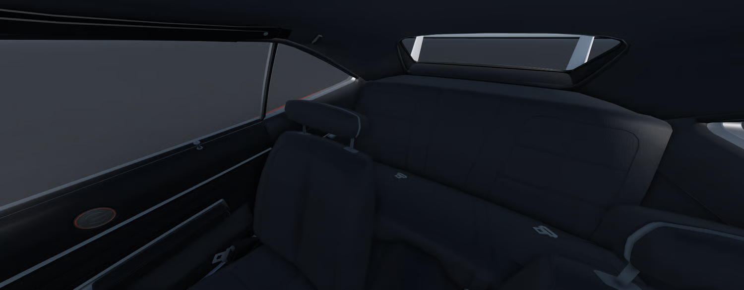 Detailed muscle car interior and dashboard