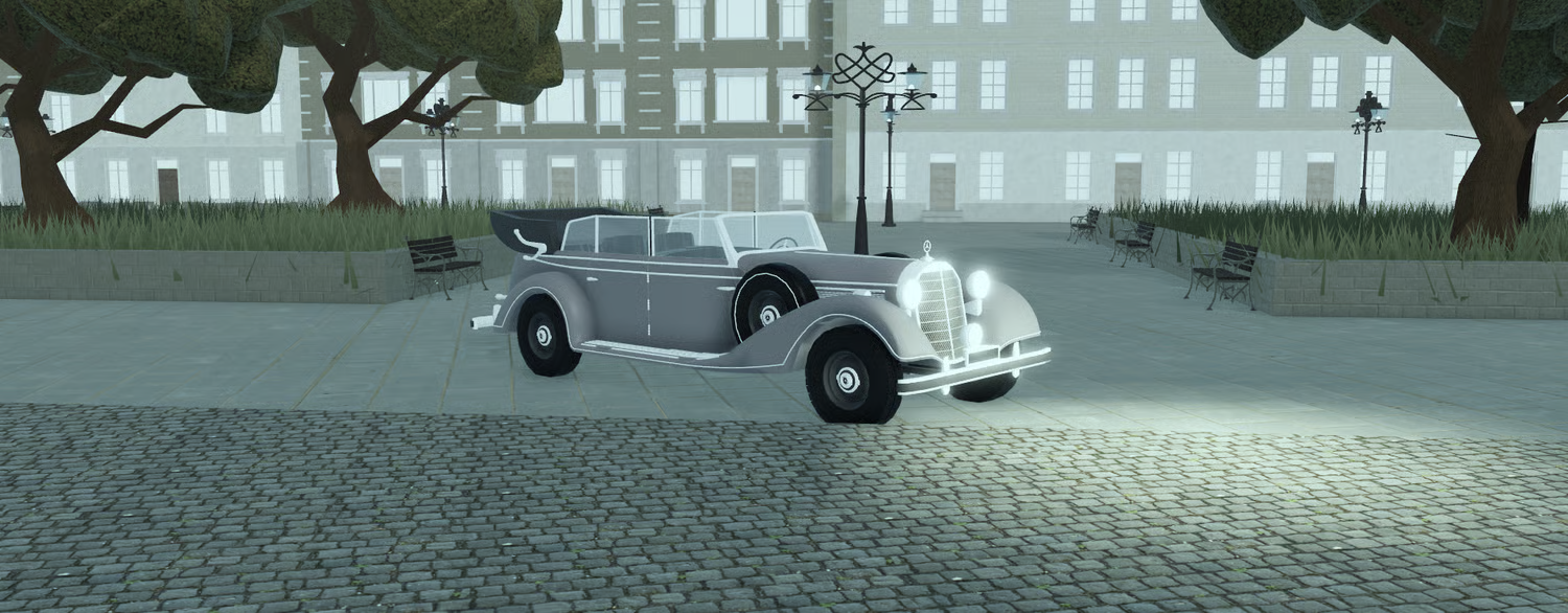 Grey 1938 Mercia Luxury 770K exterior