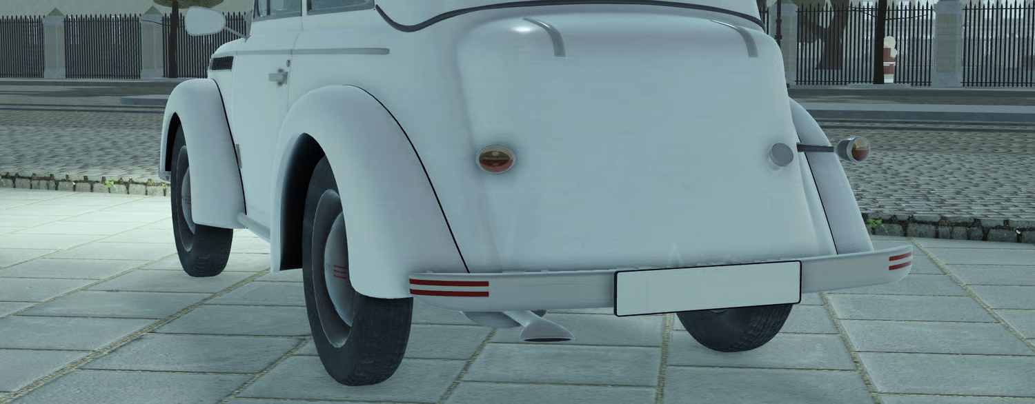 1930s compact car front and grille