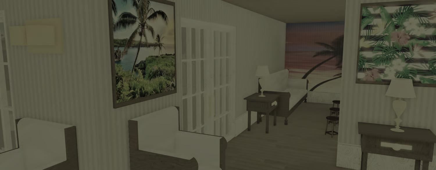Furnished bedroom with bed and bedside furniture