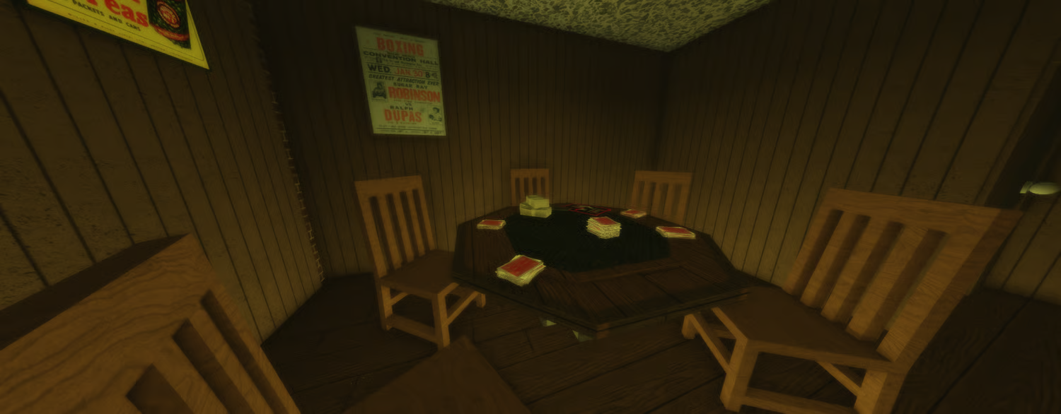 Rustic bar interior with wooden paneling