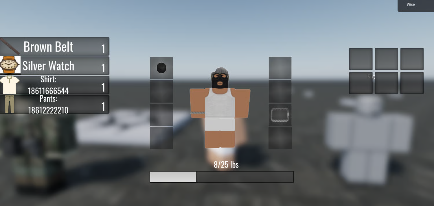 Clothing equipment slots for shirts and pants