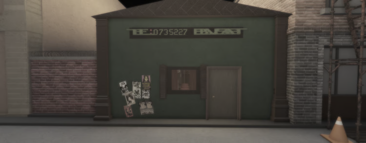 Bar storefront on a detailed city street