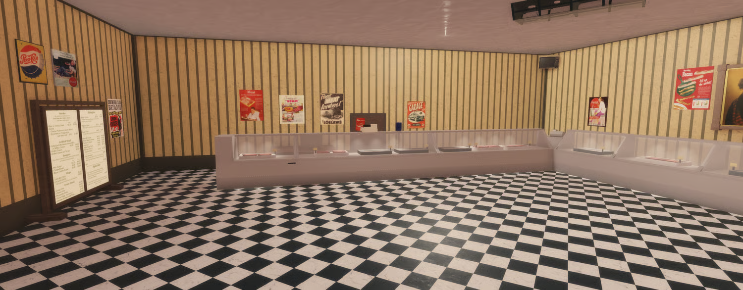 Small local bar within the street block