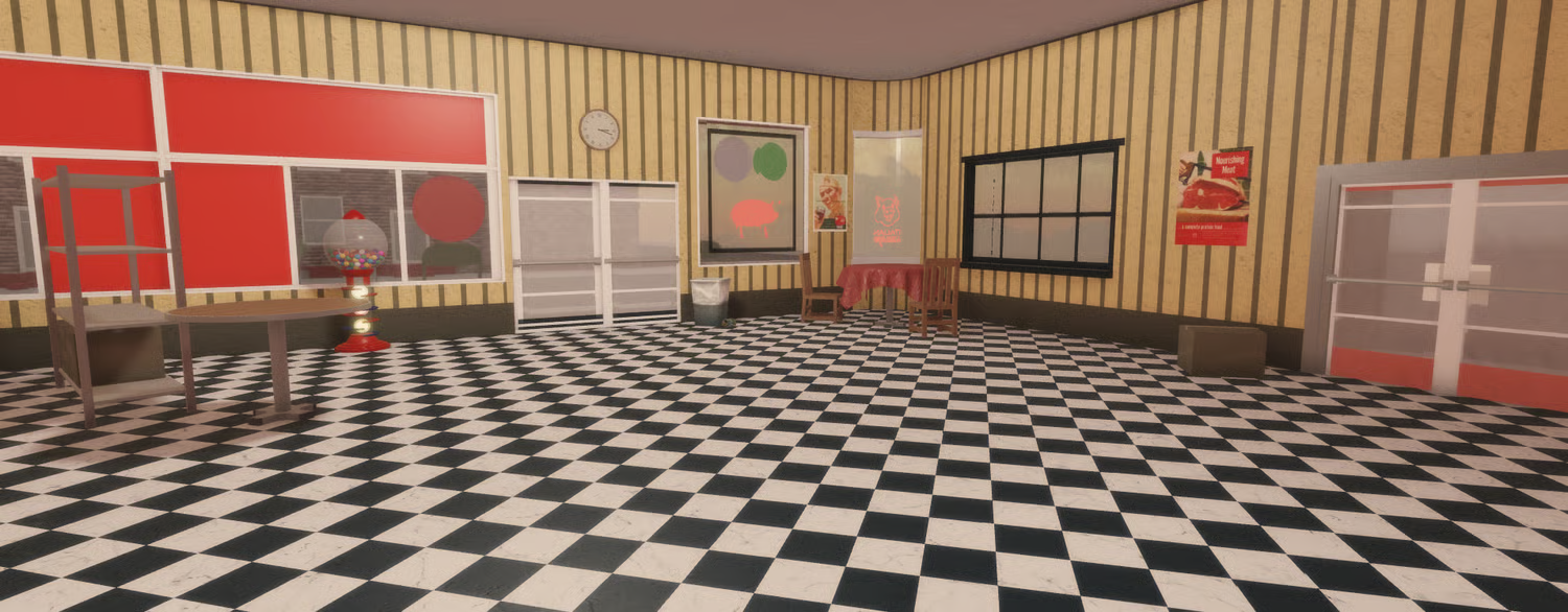 Interior seating and business roleplay area