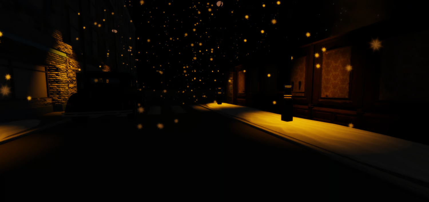 Antique Italian restaurant exterior at night