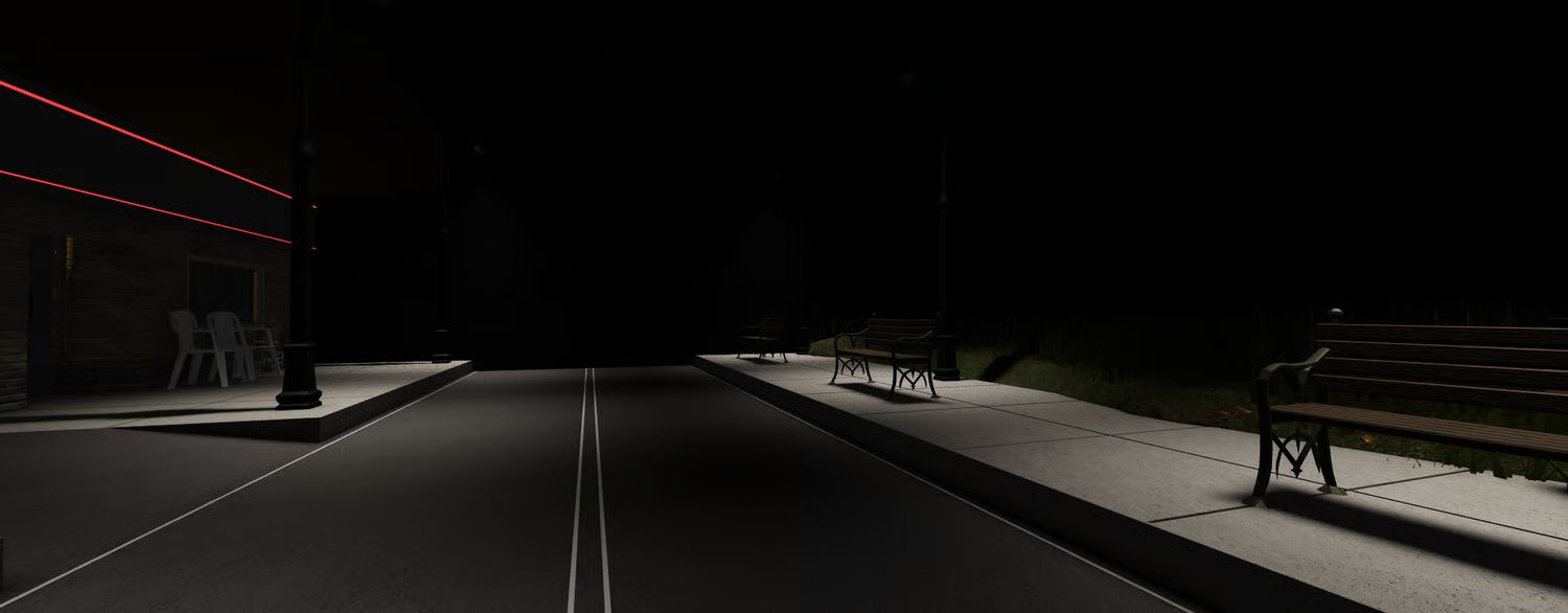 Roblox 1950s bar with brick walls, tables, chairs, and soda vending machine