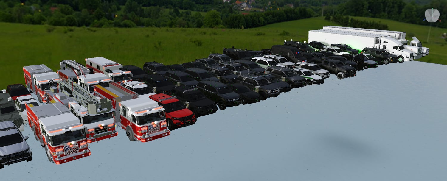 Detailed civilian car models