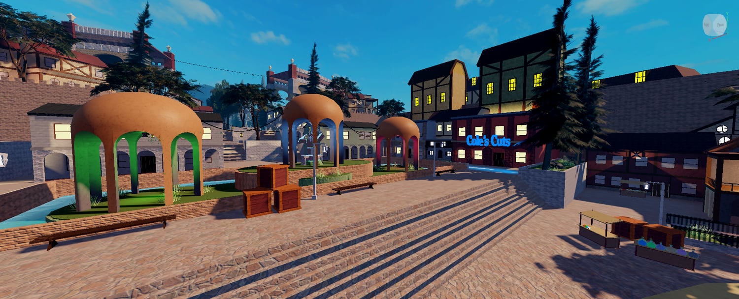 City streets with medieval buildings