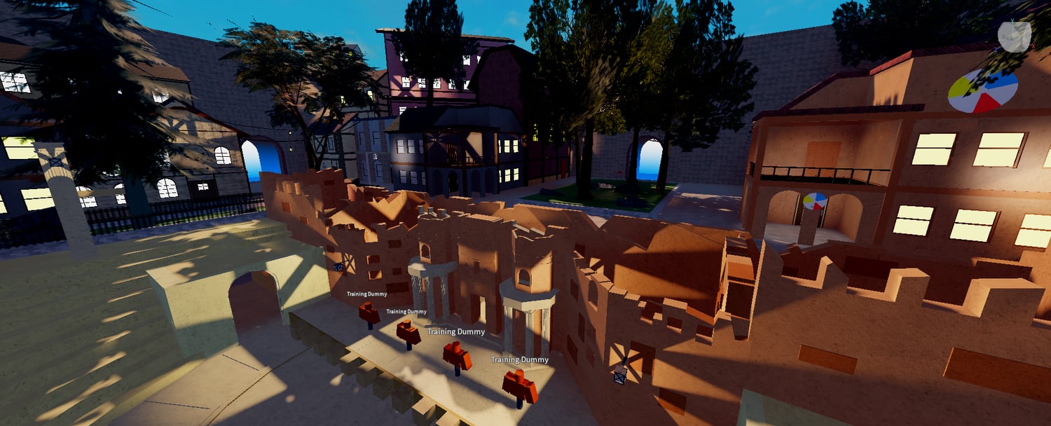 Medieval plaza and surrounding buildings
