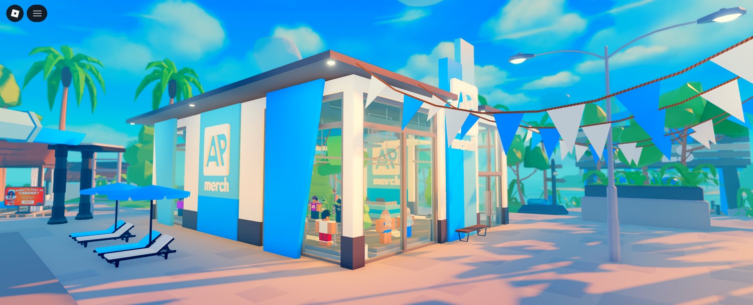 Furnished Aquatic Cafe interior with kitchen