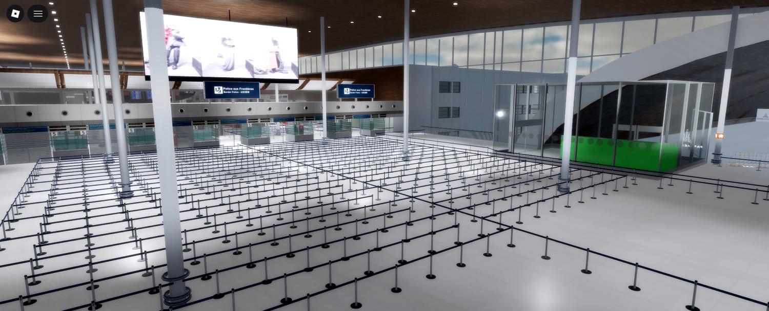 Large aircraft apron with parked passenger planes