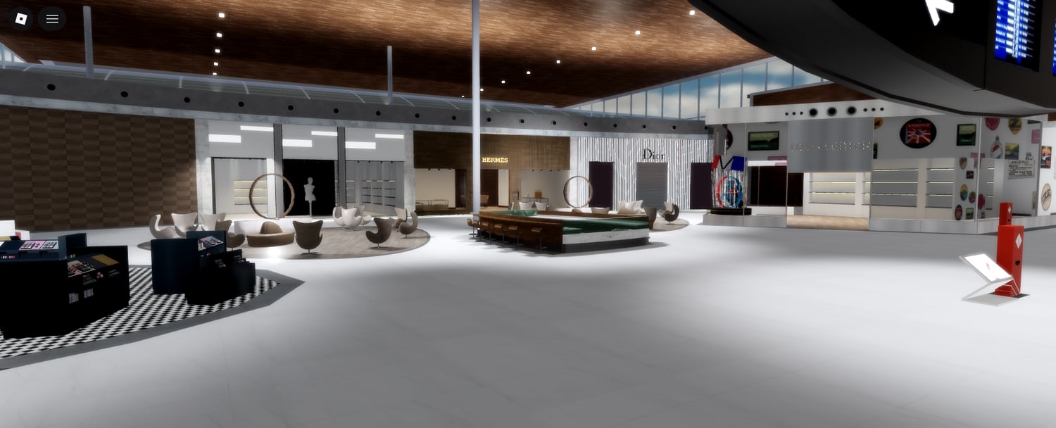 Airport retail and duty-free shopping area