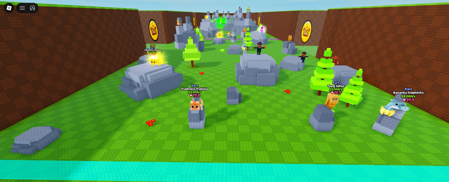 Roblox collectible progression area with Normal, Gold, and Diamond variants