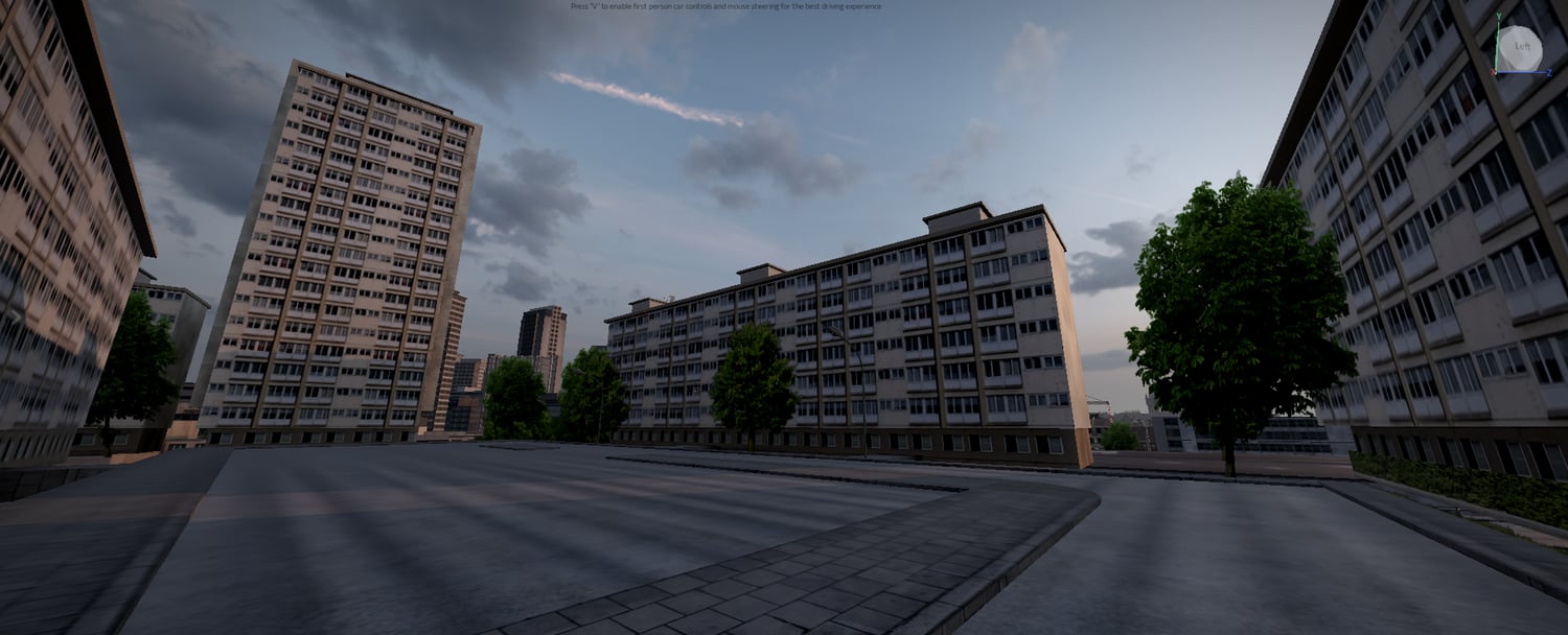 Roblox city map featuring decorative residential and commercial buildings