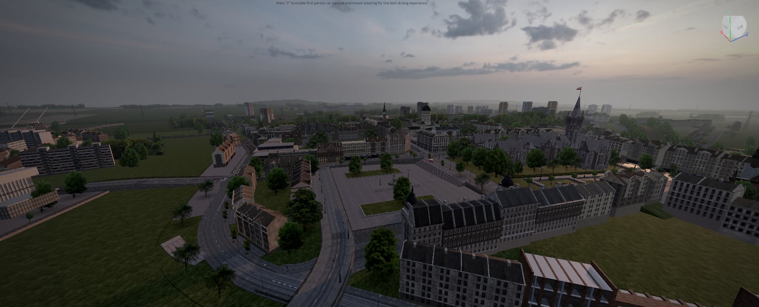 Roblox driving map with extensive urban environment and decorative buildings
