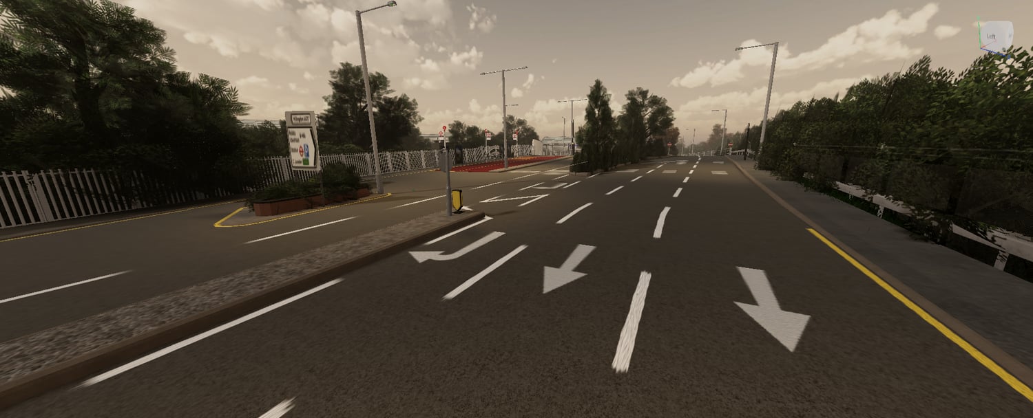Elevated highway and bridge section crossing through the city