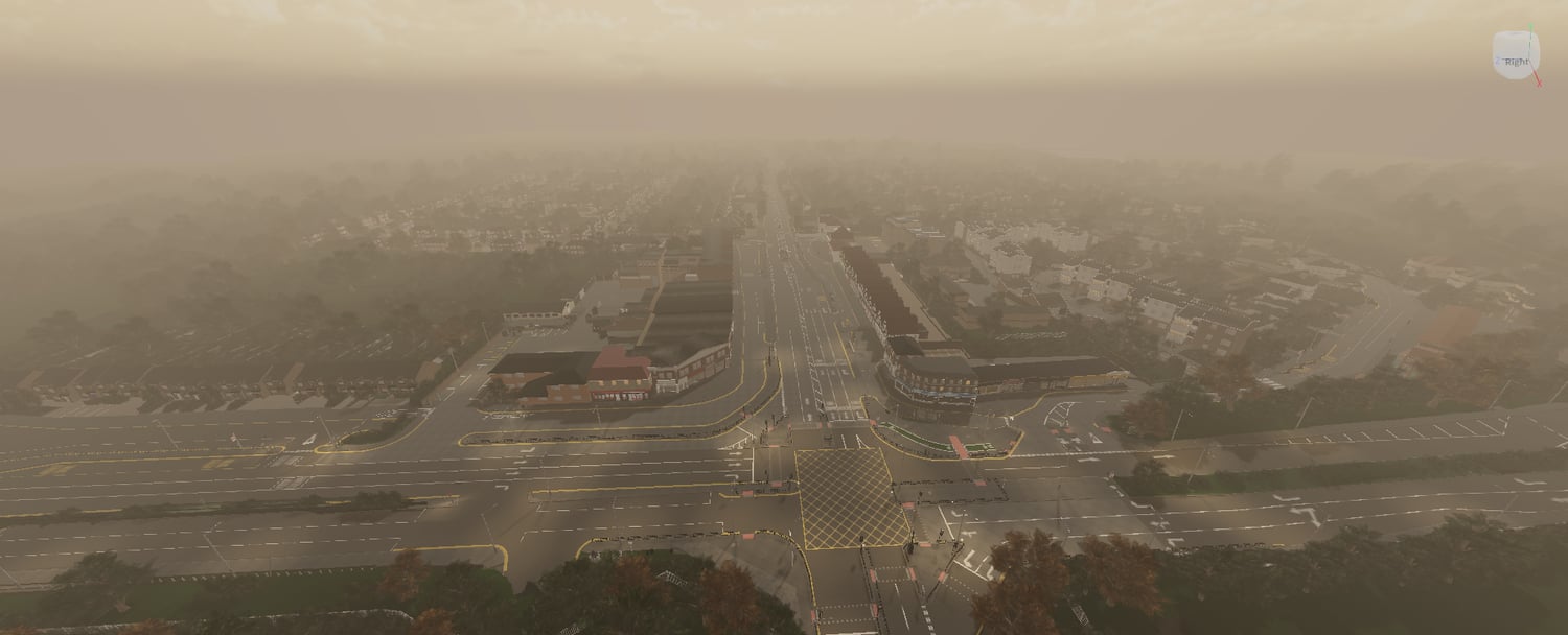 Aerial view of Bridge City showing extensive roads and surrounding neighborhoods
