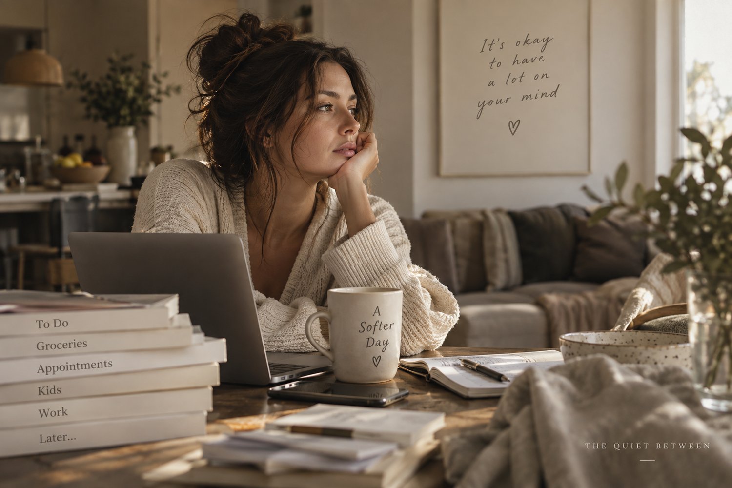 Woman resting at sunset while reflecting on why she feels guilty when she rests