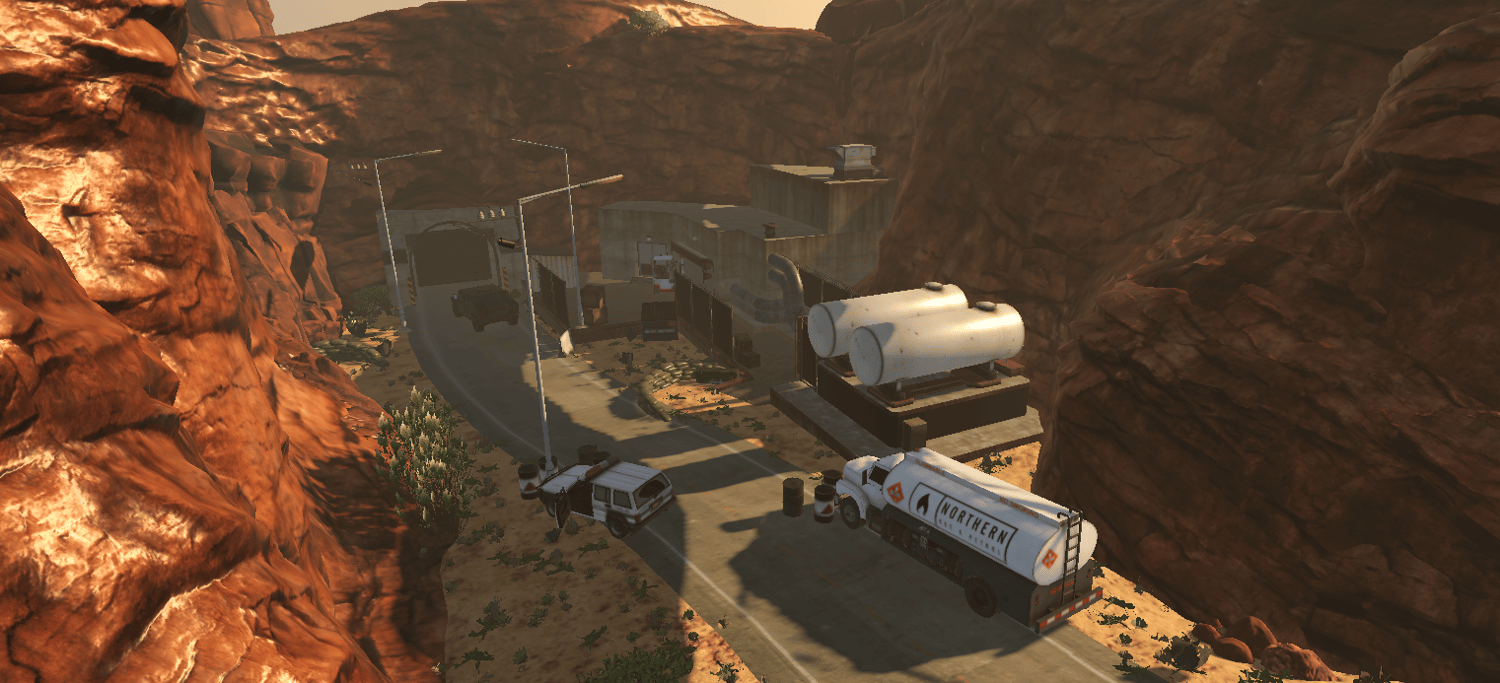 Realistic dam landscape
