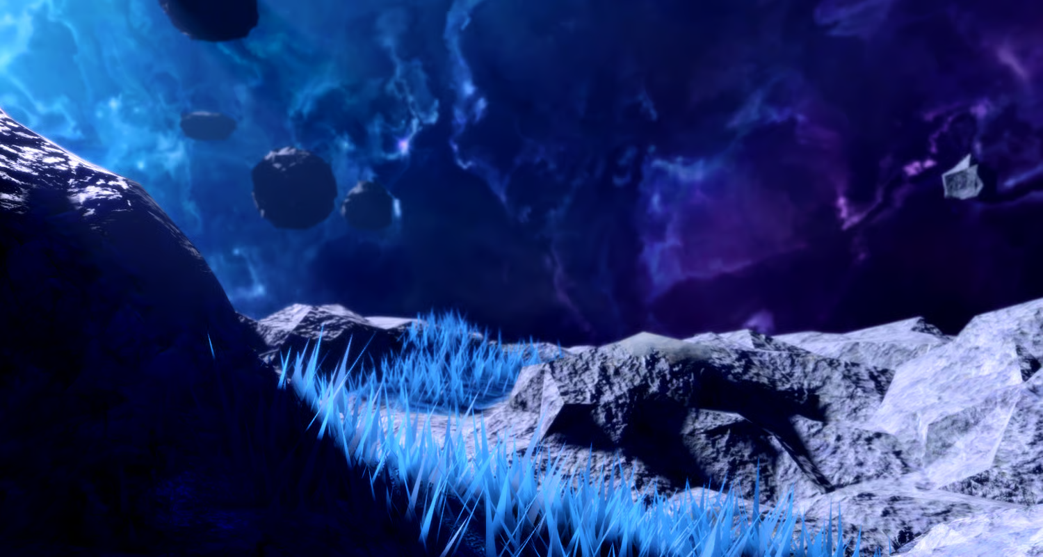 Glowing alien terrain