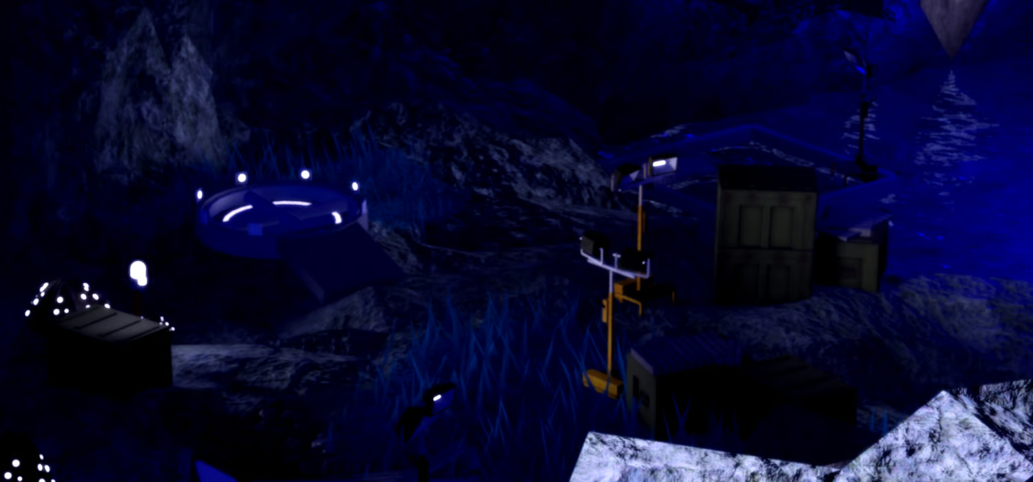 Sci-fi cave landscape