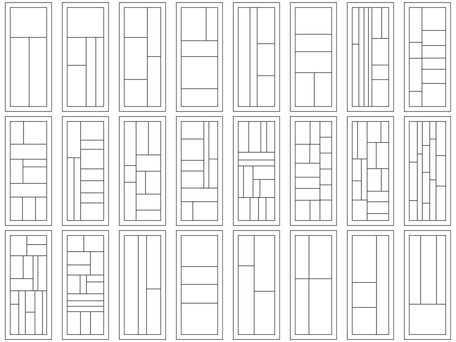 Boxed Doors - Sharped, Gapless | 25 Door Design | SVG + DXF preview 2