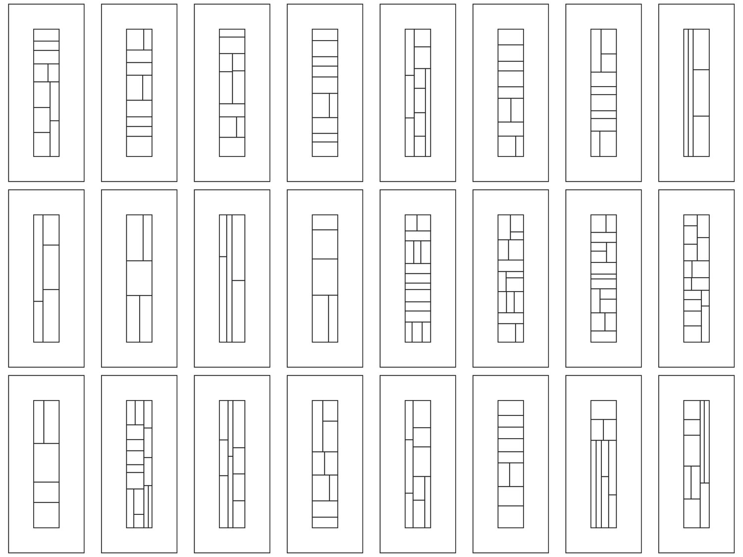 Boxed Doors - Centered, Sharped, Gapless | 25 Door Design | SVG + DXF preview 2