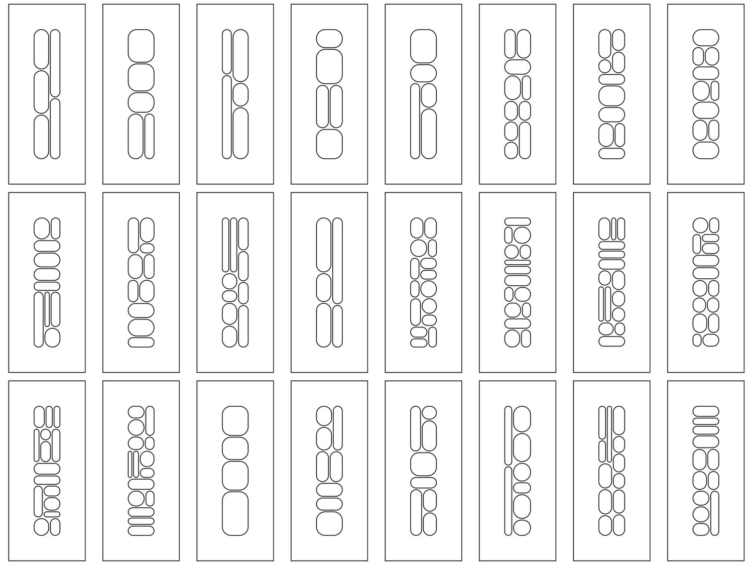 Boxed Doors - Centered, Rounded | 25 Door Design | SVG + DXF preview 2