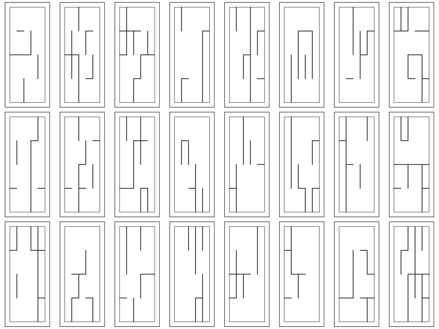 Maze Doors - Minimal | 25 Door Design | SVG + DXF preview 2