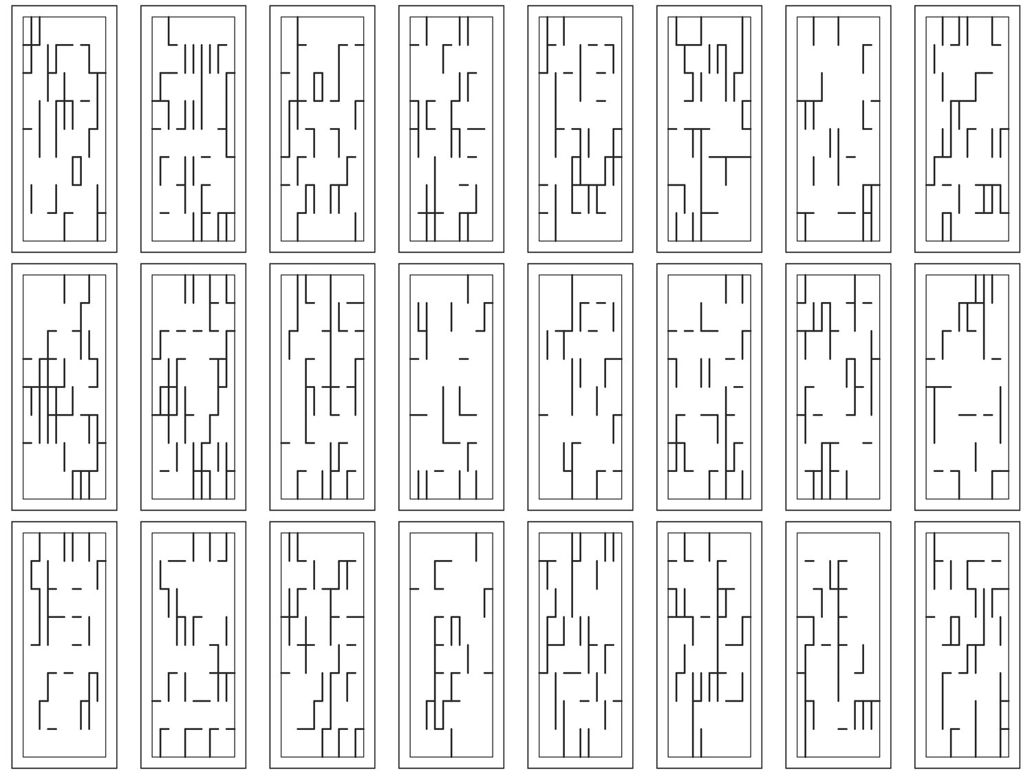 Maze Doors - Minimal, Densed | 25 Door Design | SVG + DXF preview 2
