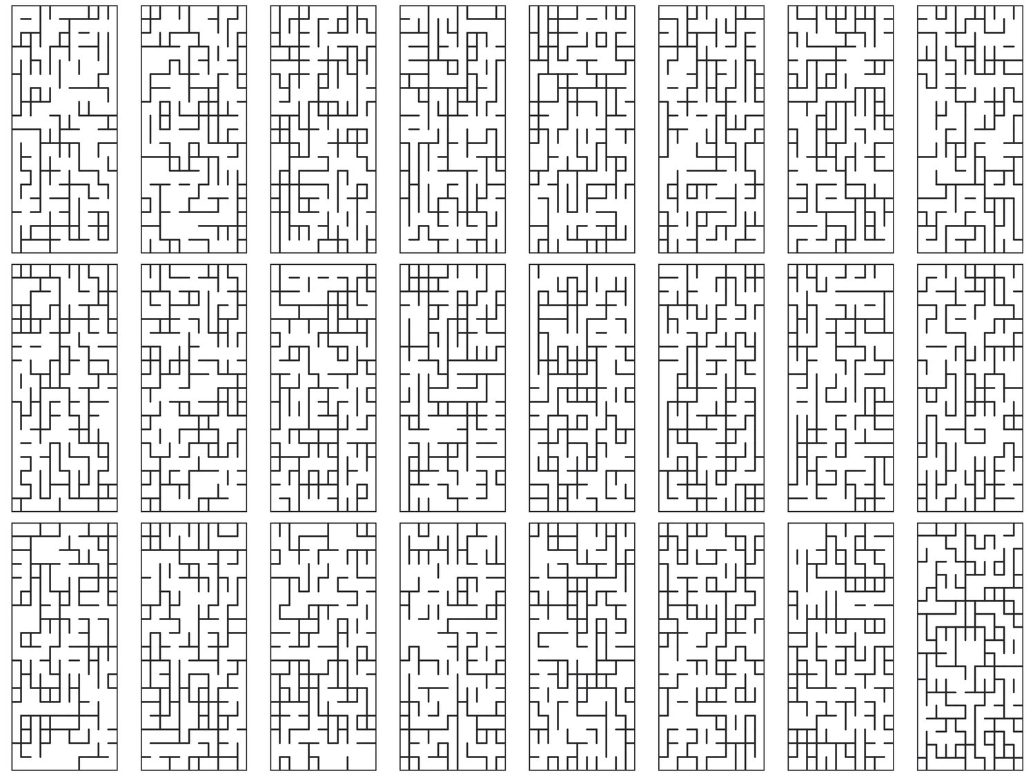 Maze Doors - Minimal, Densed, Borderless | 25 Door Design | SVG + DXF preview 2