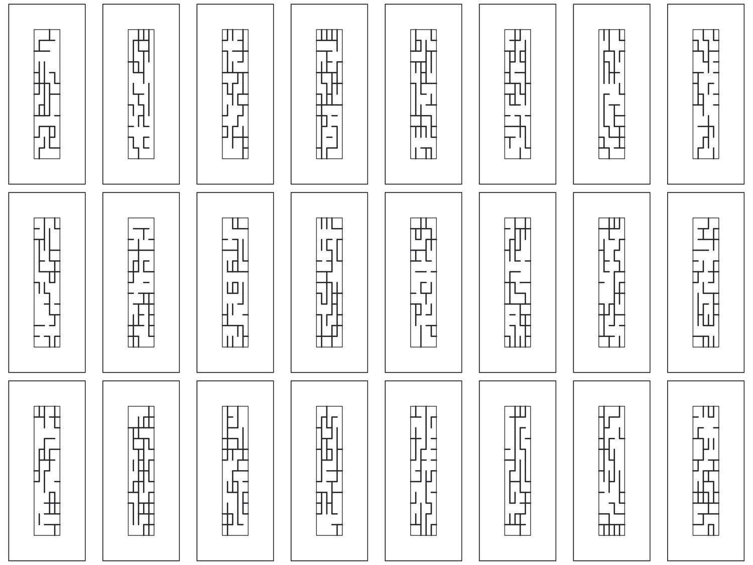 Maze Doors - Centered, Minimal | 25 Door Design | SVG + DXF preview 2