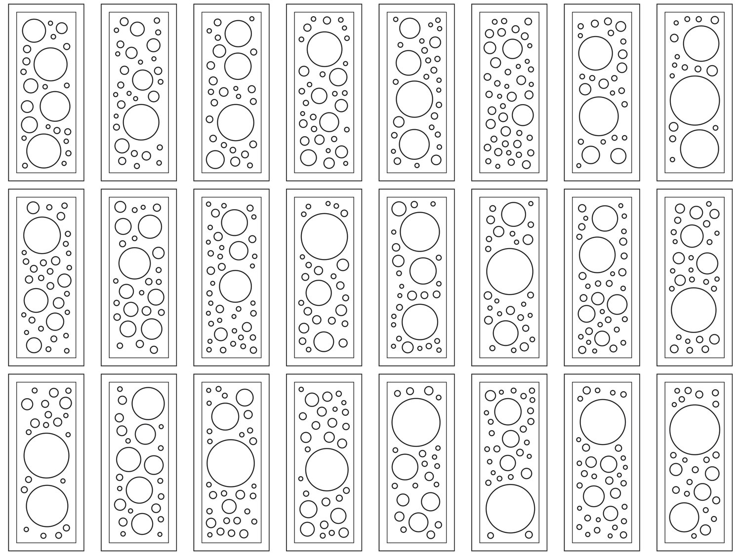 Circle Packed Doors - Simple | 25 Door Design | SVG + DXF preview 2