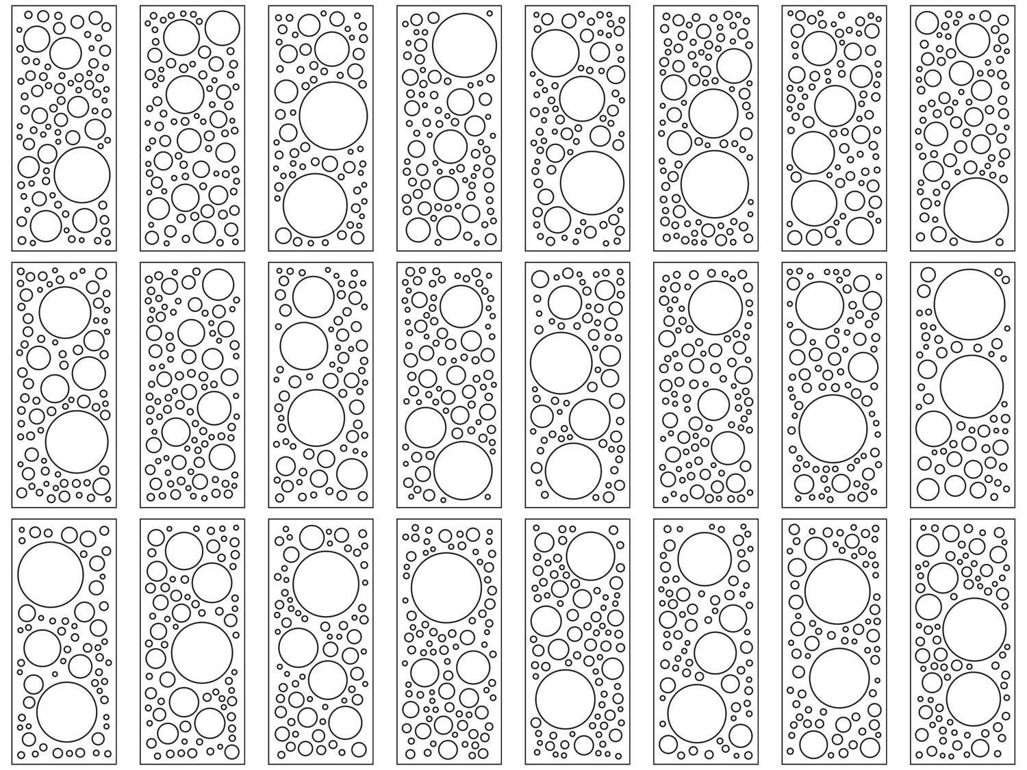 Circle Packed Doors - Simple, Borderless | 25 Door Design | SVG + DXF preview 2