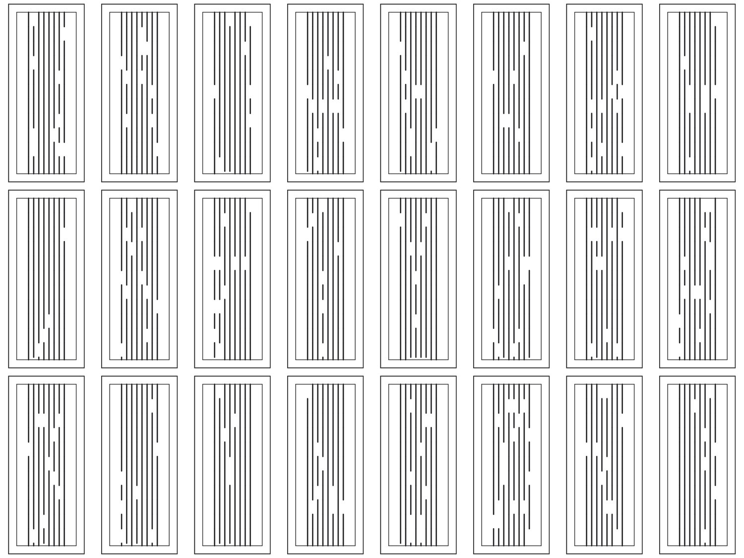 Parametric Vertical Lines - Simple | 25 Door Design | SVG + DXF preview 2