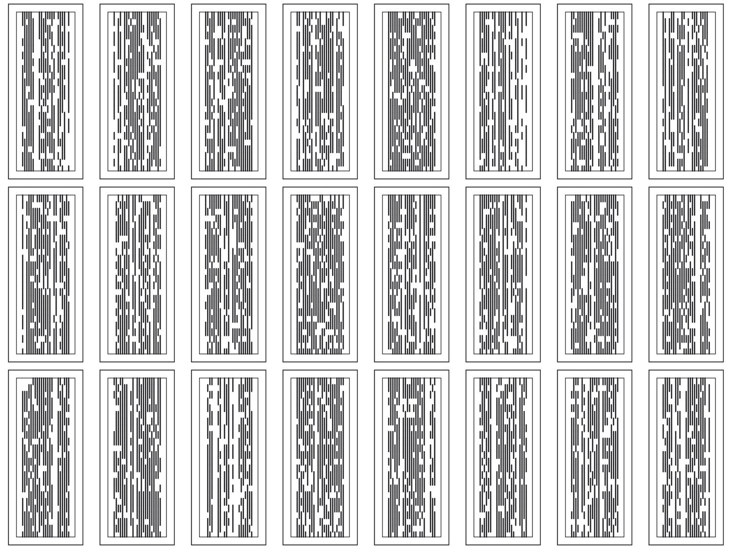 Parametric Vertical Lines - Densed | 25 Door Design | SVG + DXF preview 2