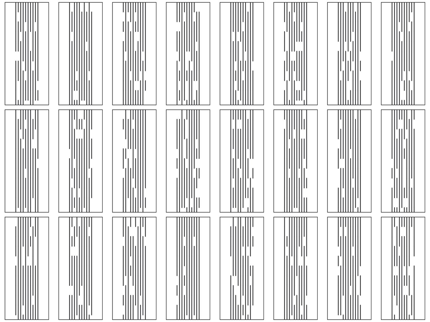 Parametric Vertical Lines - Simple, Borderless | 25 Door Design | SVG + DXF preview 2