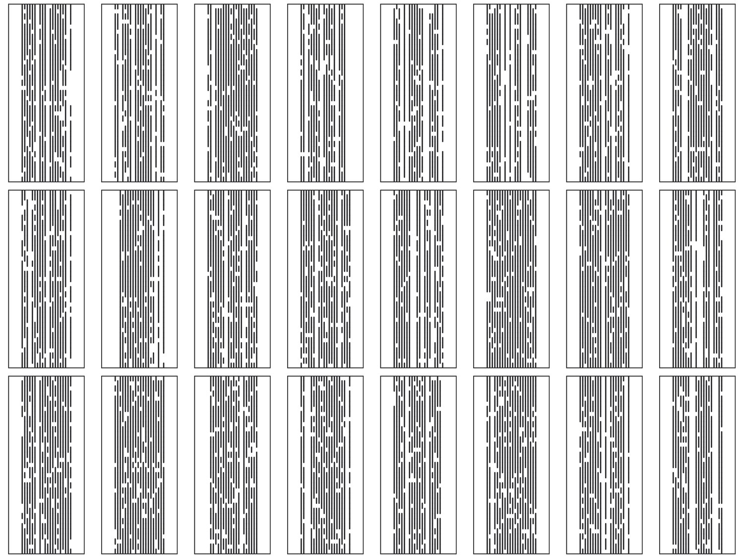 Parametric Vertical Lines - Densed, Borderless | 25 Door Design | SVG + DXF preview 2