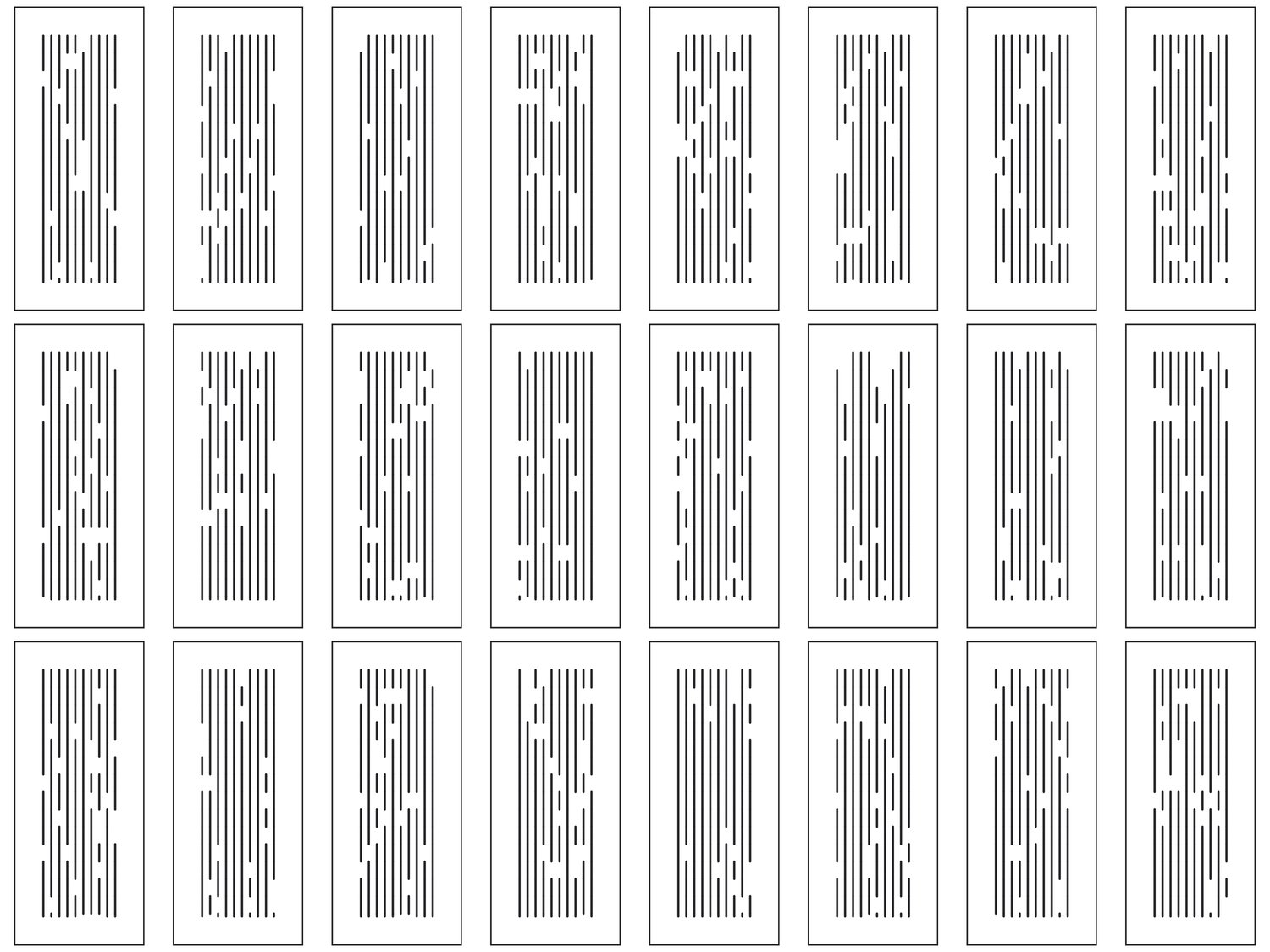Parametric Vertical Lines - Centered, Simple, Borderless | 25 Door Design | SVG + DXF preview 2