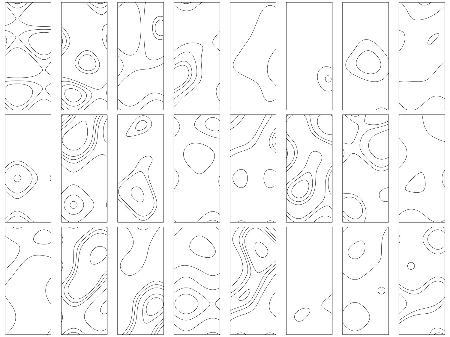 Topographic Doors - Simple | 25 Door Design | SVG + DXF preview 2