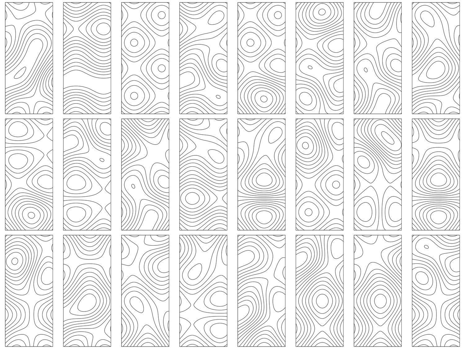 Topographic Doors - Densed | 25 Door Design | SVG + DXF preview 2