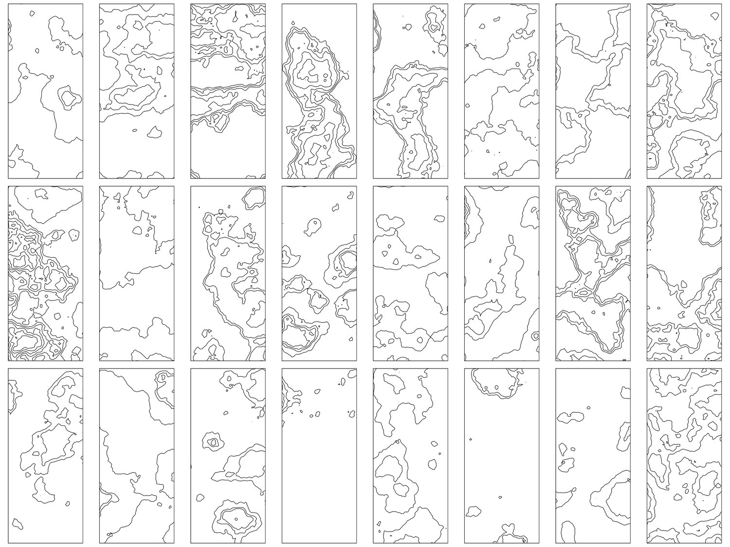 Topographic Doors - Simple, Rigid | 25 Door Design | SVG + DXF preview 2