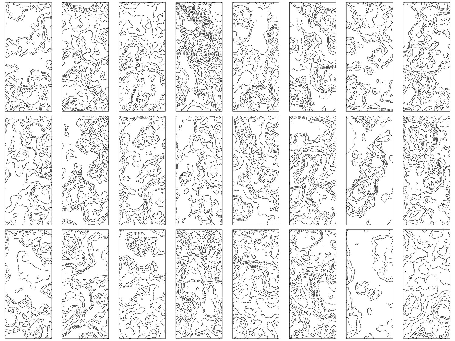 Topographic Doors - Densed, Rigid | 25 Door Design | SVG + DXF preview 2